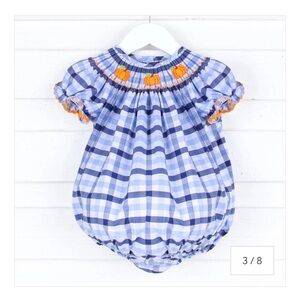 Classic Whimsy Pumpkin Vine Smocked Bubble